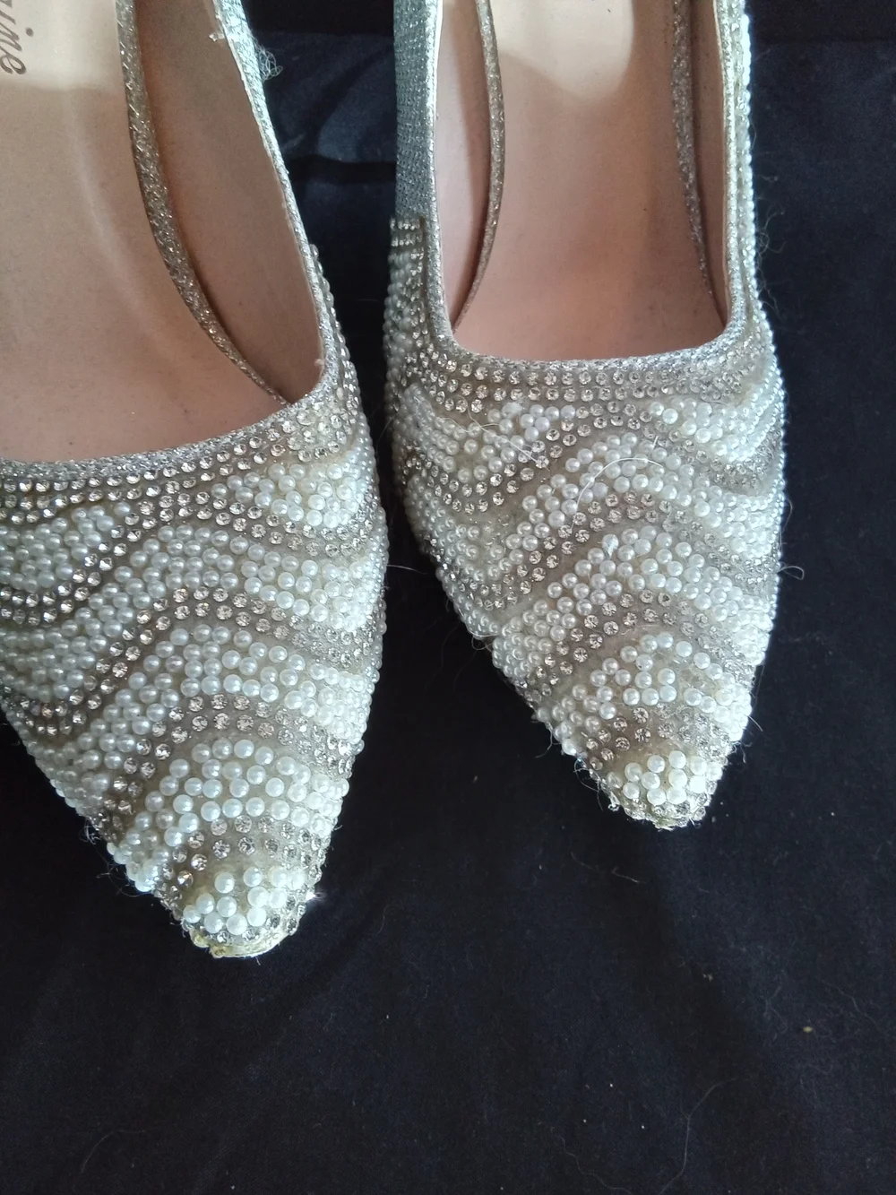 Lauren Lorraine Silve /pearl Beaded Pointed-Toe Pumps